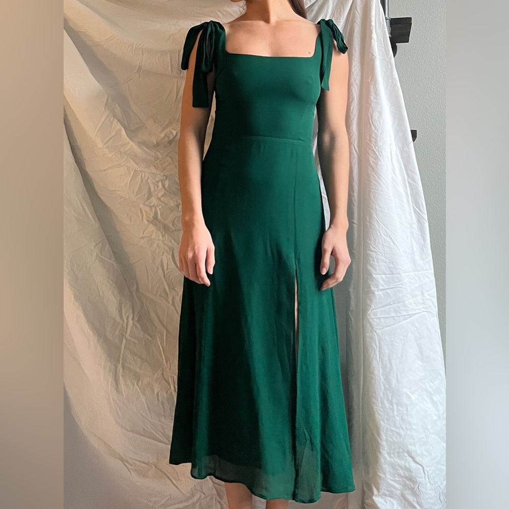 Reformation Twilight Dress Emerald